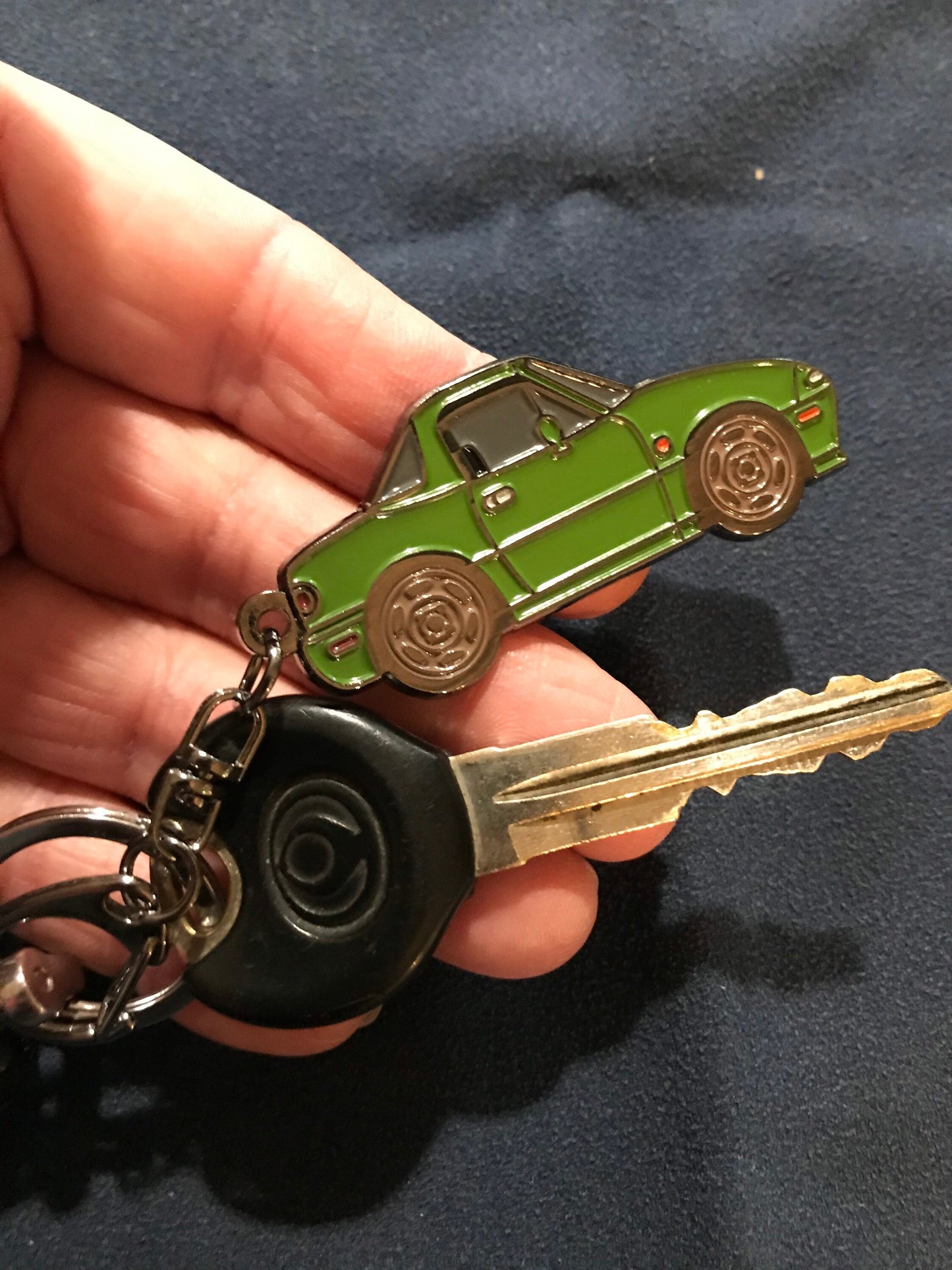 NA Mazda Miata MX5 GREEN Auto Baked Enamel Key Chains Key Rings NEW