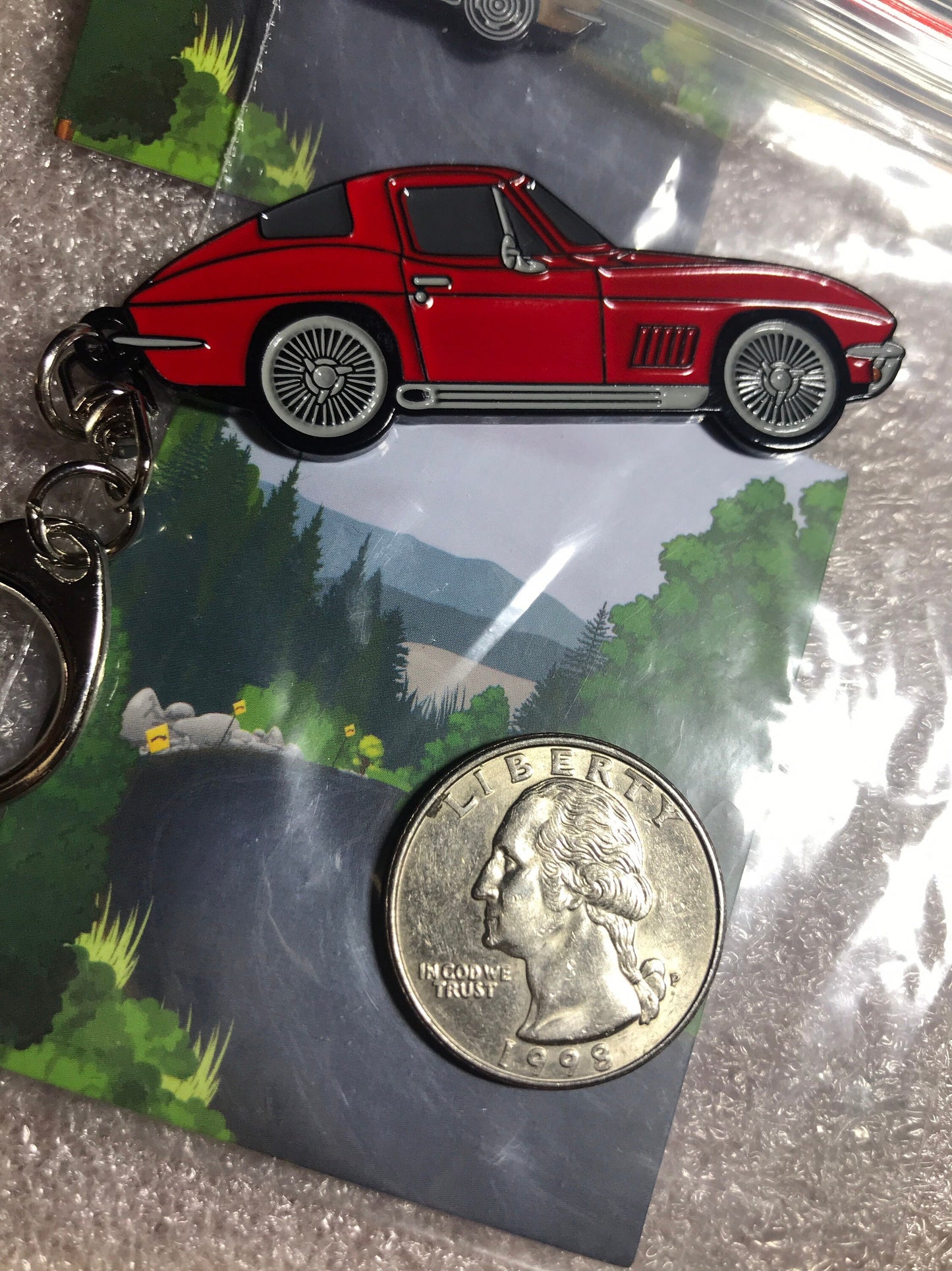 C2 #Corvette Baked Enamel Keychains RED #coupe #Stingray
