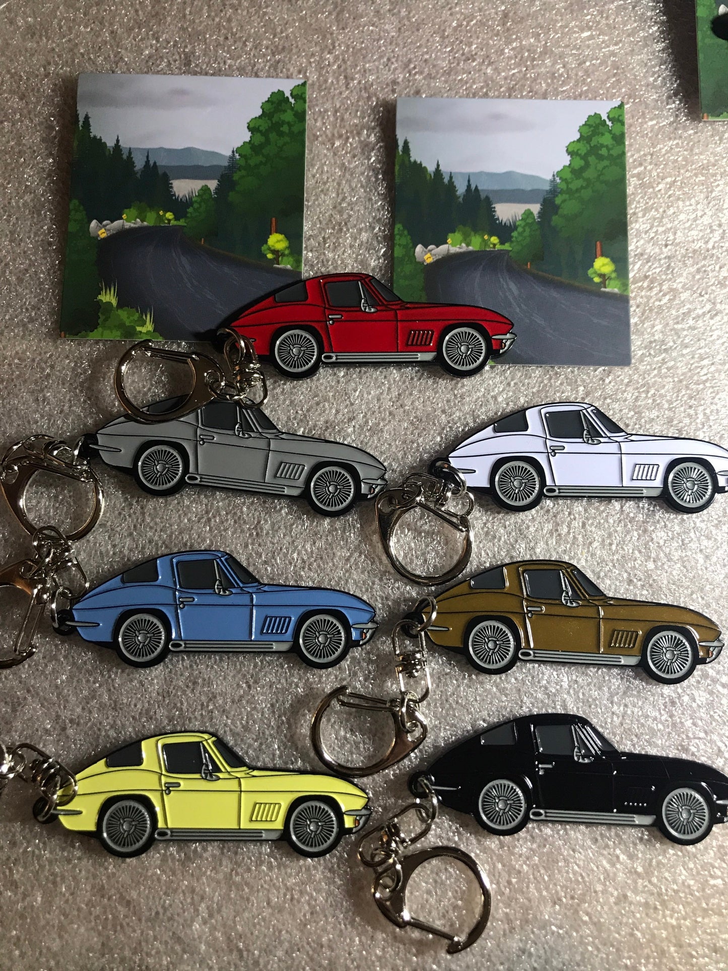 C2 #Corvette Baked Enamel Keychains RED #coupe #Stingray