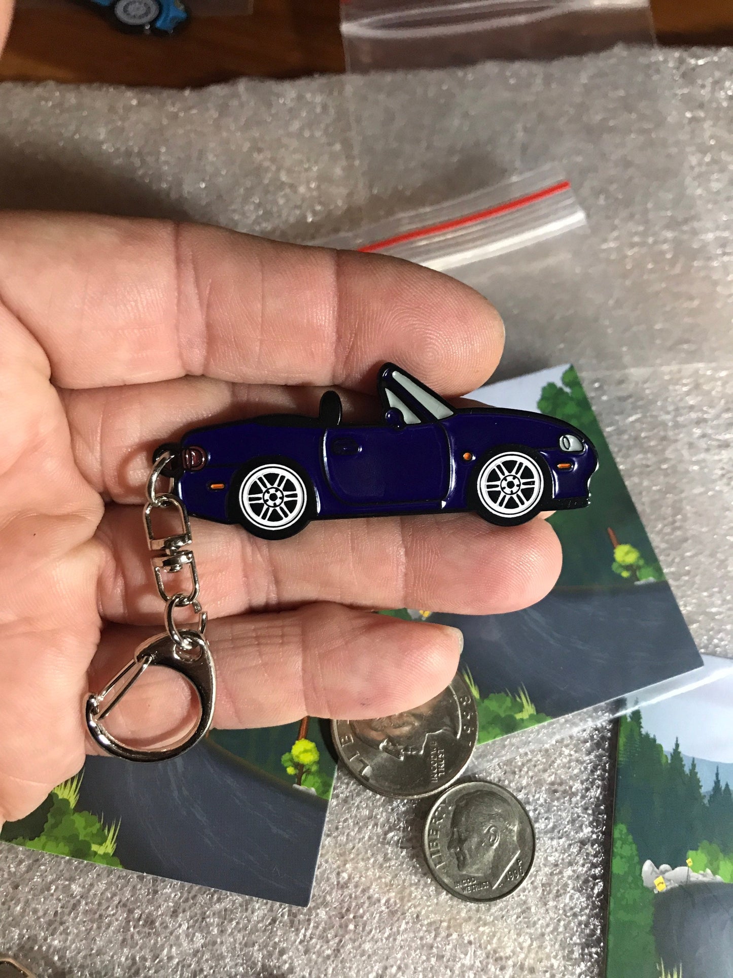 NB #Miata #MX5 Baked Enamel #Keychains #carpins STARLIGHT BLUE