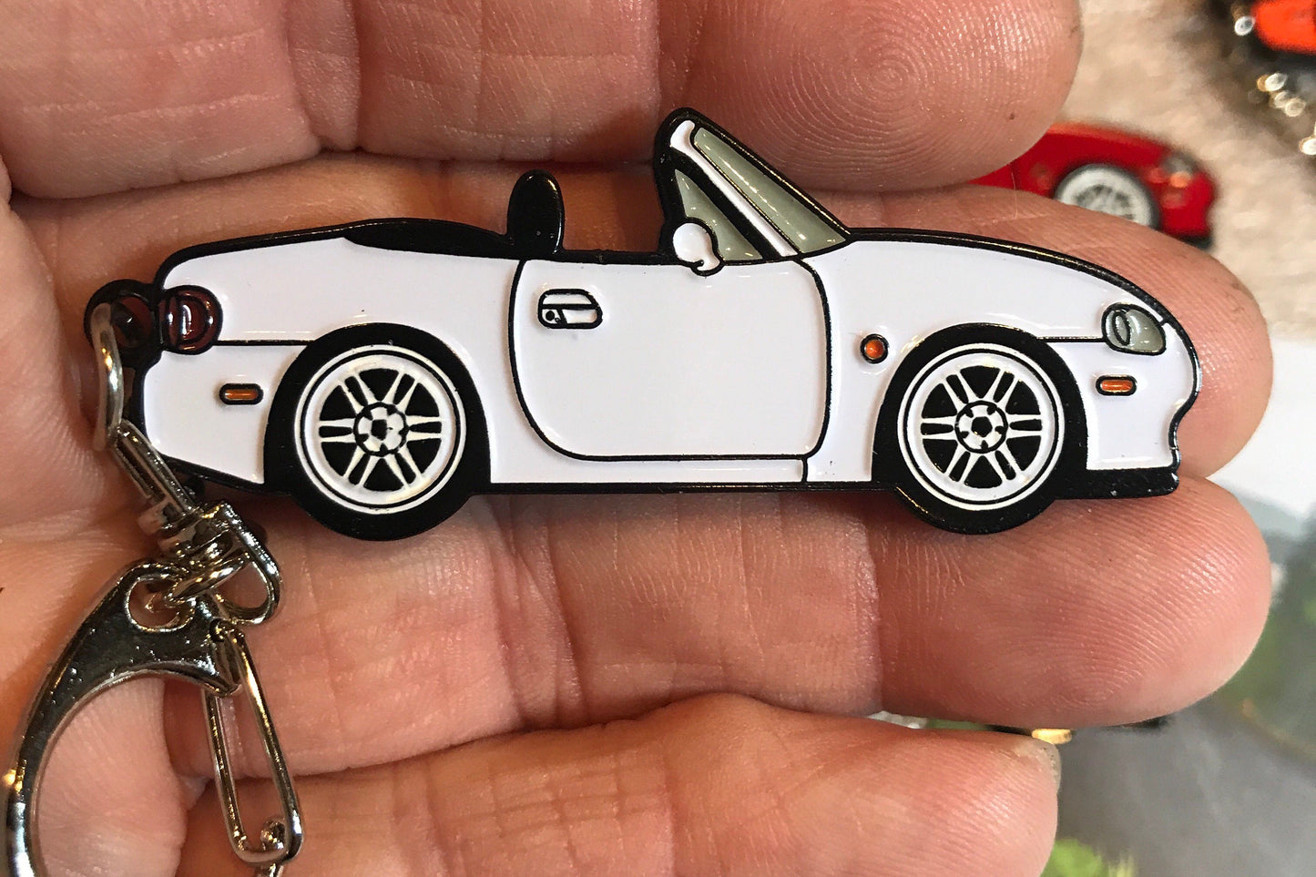 Mazda #Miata NB #MX5 WHITE Baked #Enamel Keychain