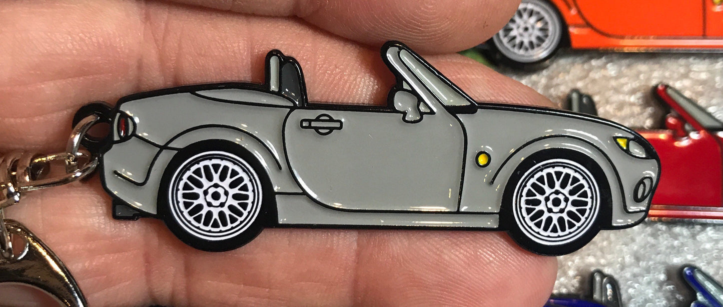 NC #Miata #MX5 #BakedEnamel #Keychains SILVER #Carpins