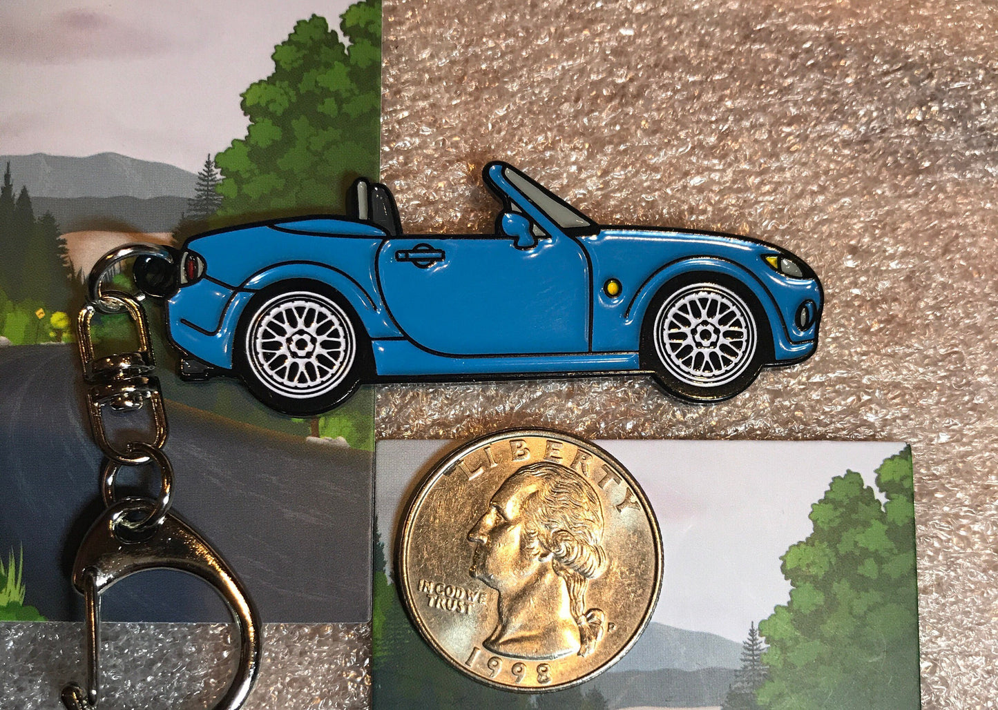 NC #Miata #MX5 #BakedEnamel #Keychains LIGHT BLUE #Carpins
