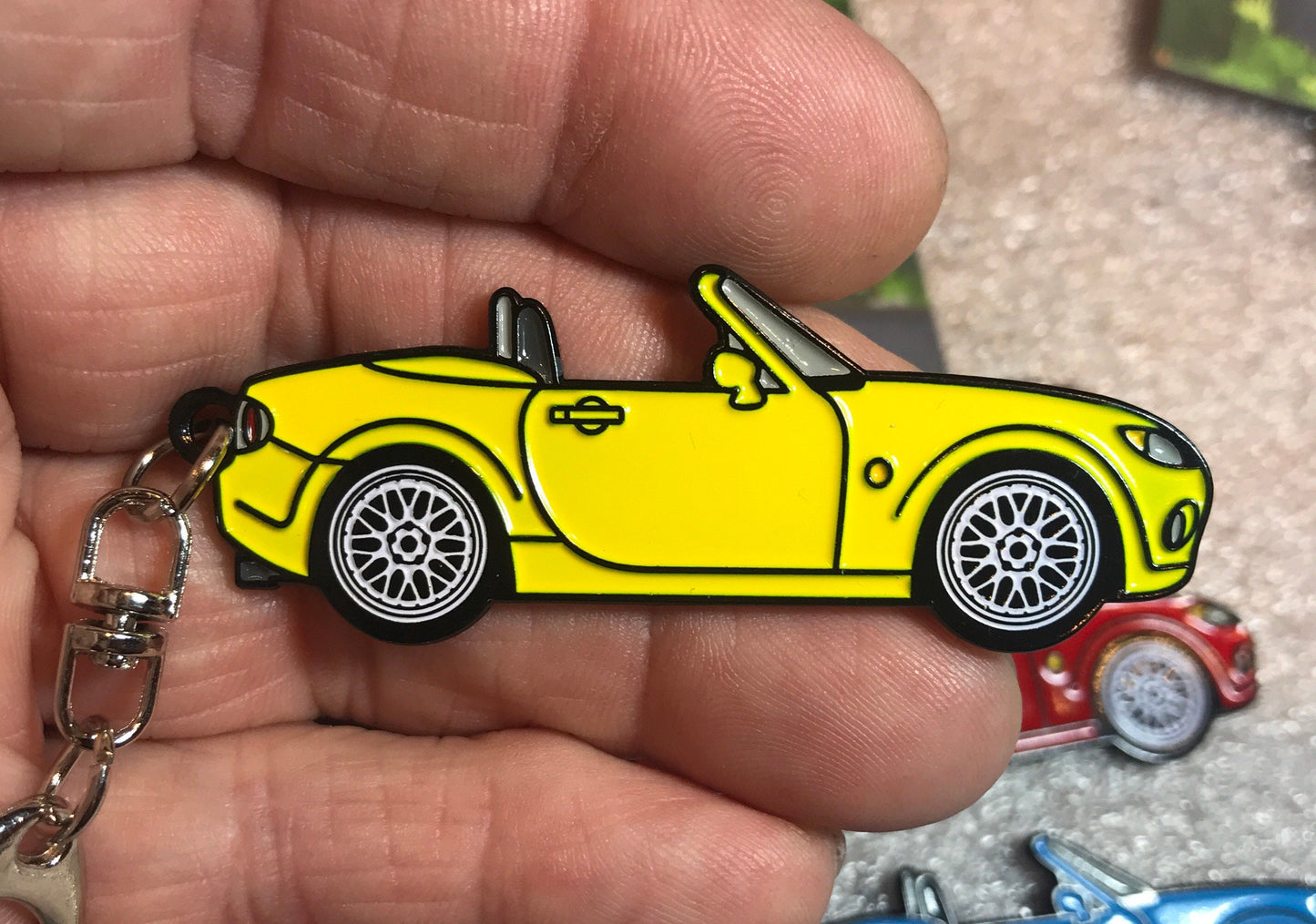 NC #Miata #MX5 #BakedEnamel #Keychains YELLOW #Carpins