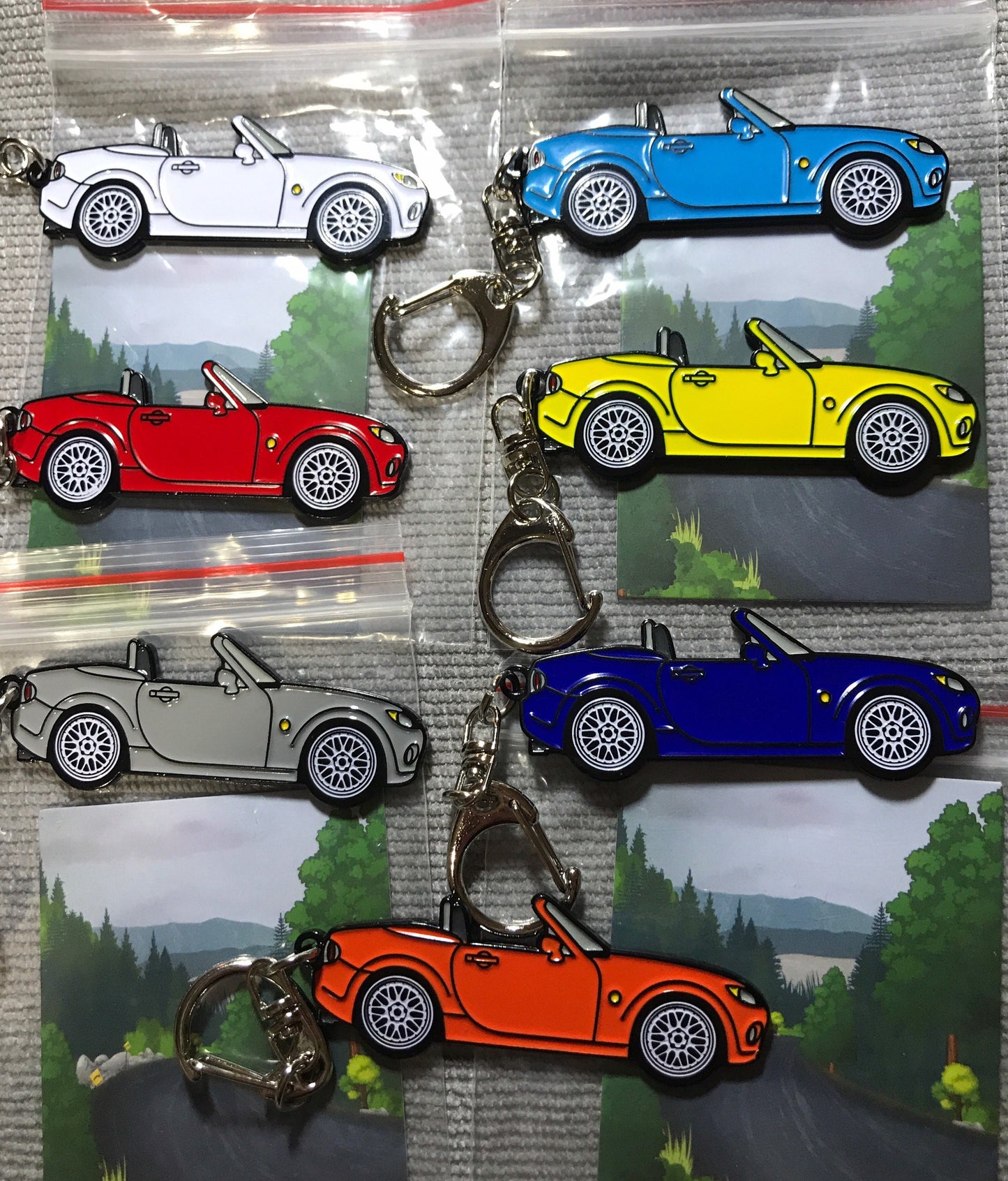 NC #Miata #MX5 #BakedEnamel #Keychains YELLOW #Carpins