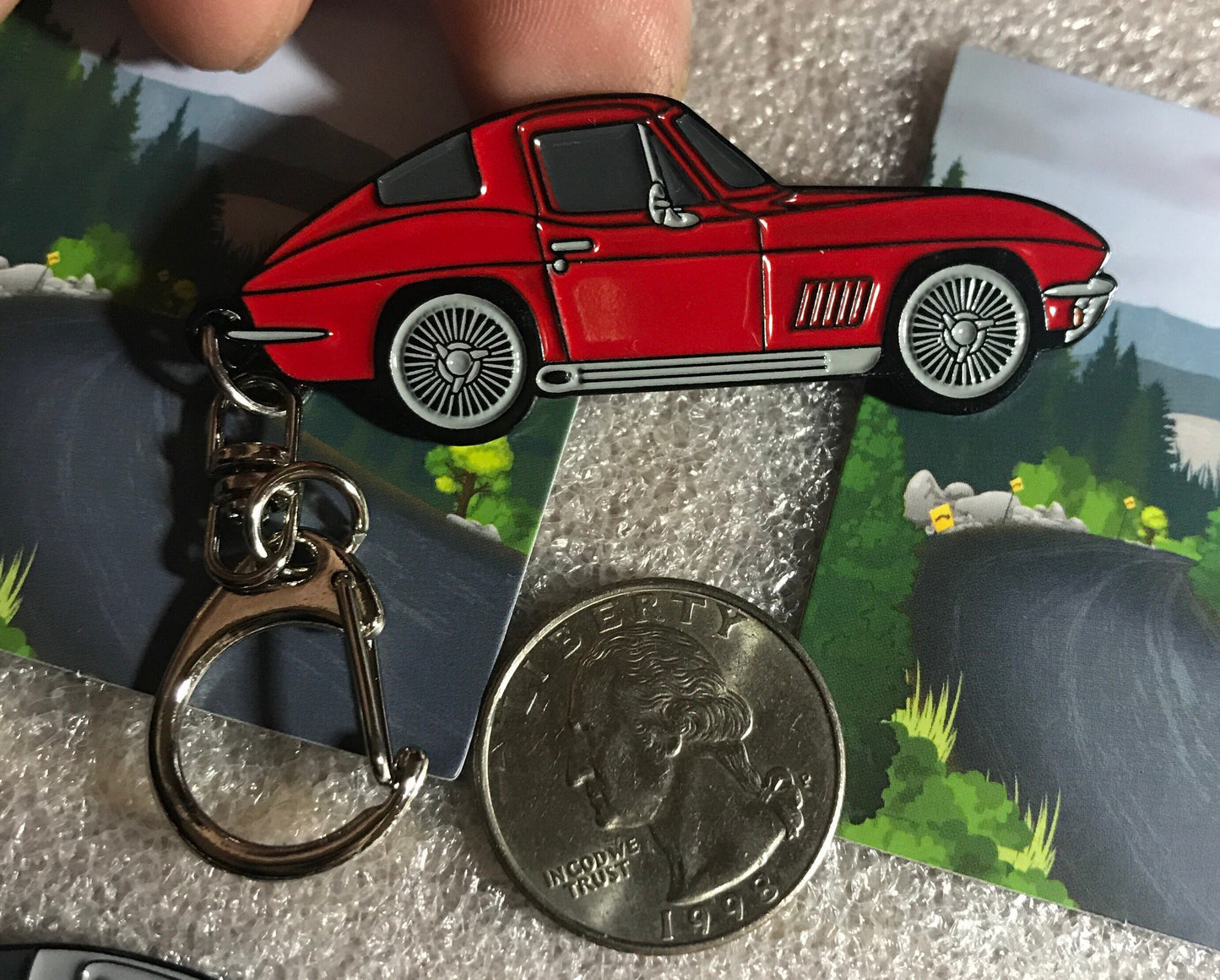 C2 #Corvette Baked Enamel Keychains RED #coupe #Stingray