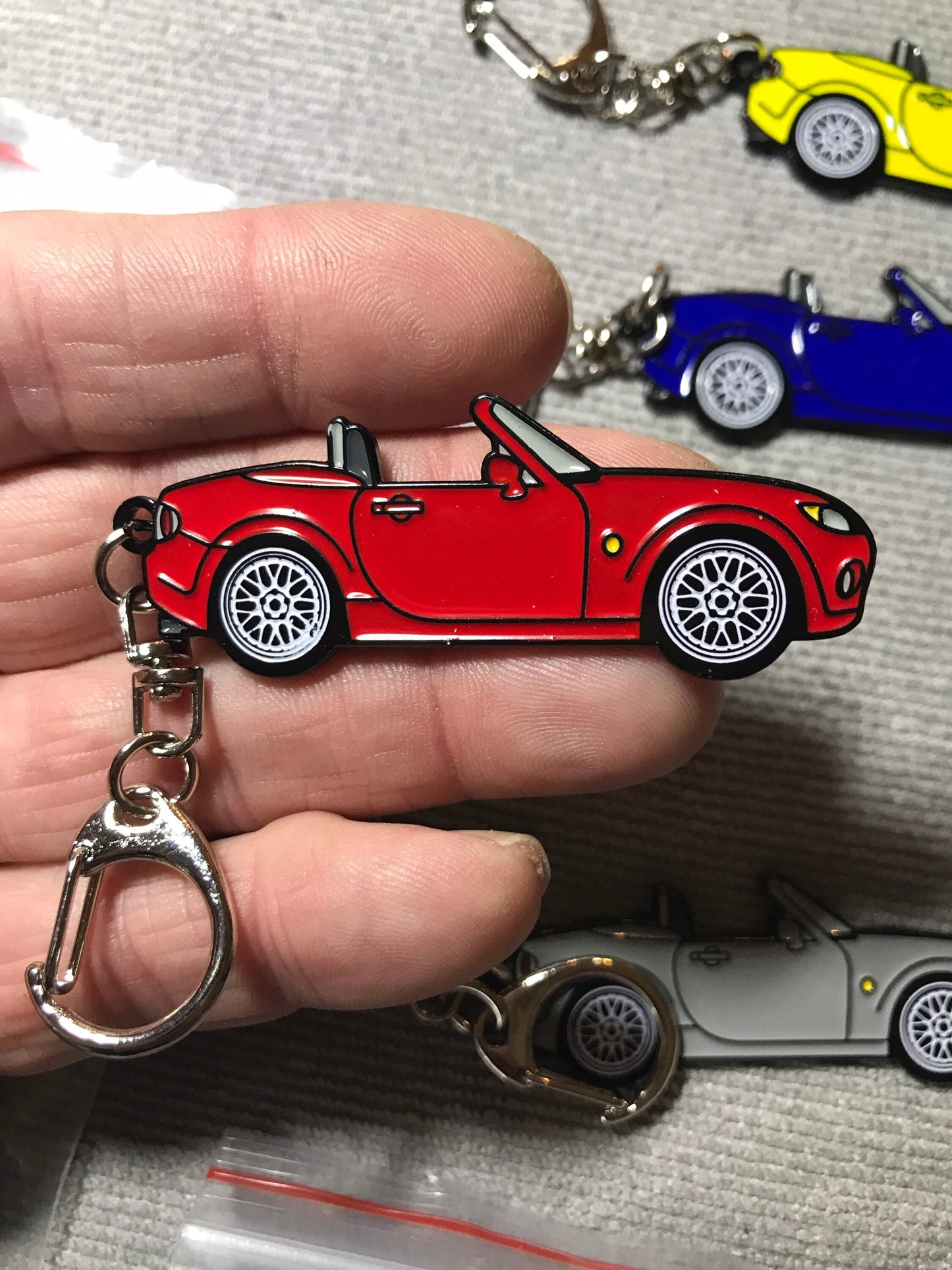 NC #Miata #MX5 #BakedEnamel #Keychains 7 COLORS #Carpins