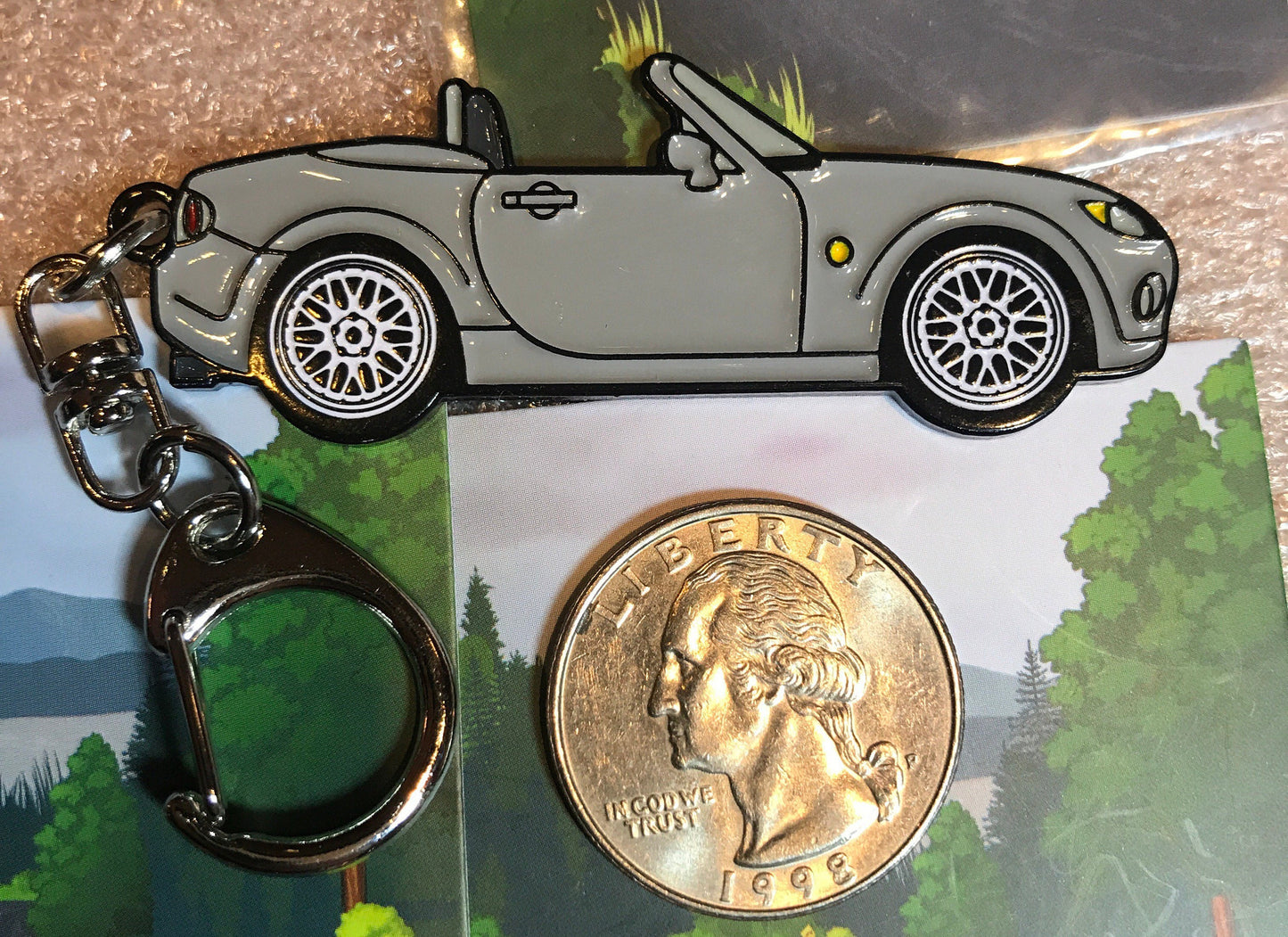 NC #Miata #MX5 #BakedEnamel #Keychains SILVER #Carpins