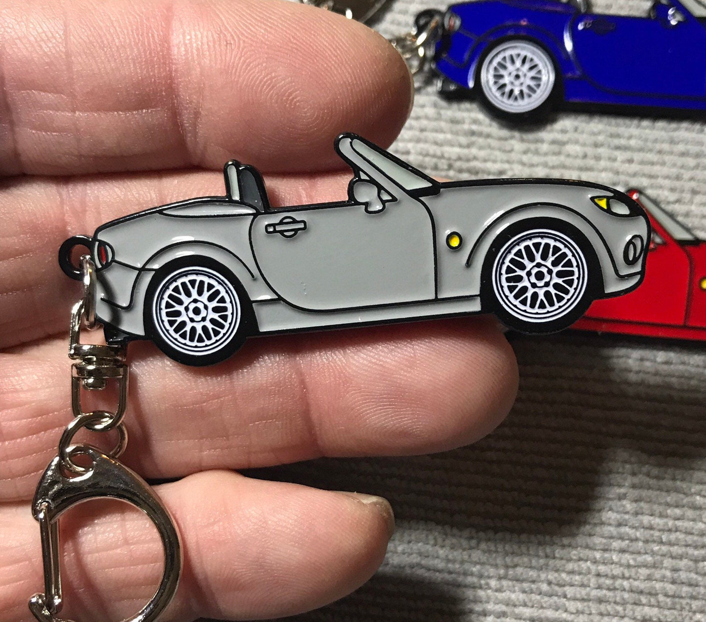 NC #Miata #MX5 #BakedEnamel #Keychains SILVER #Carpins