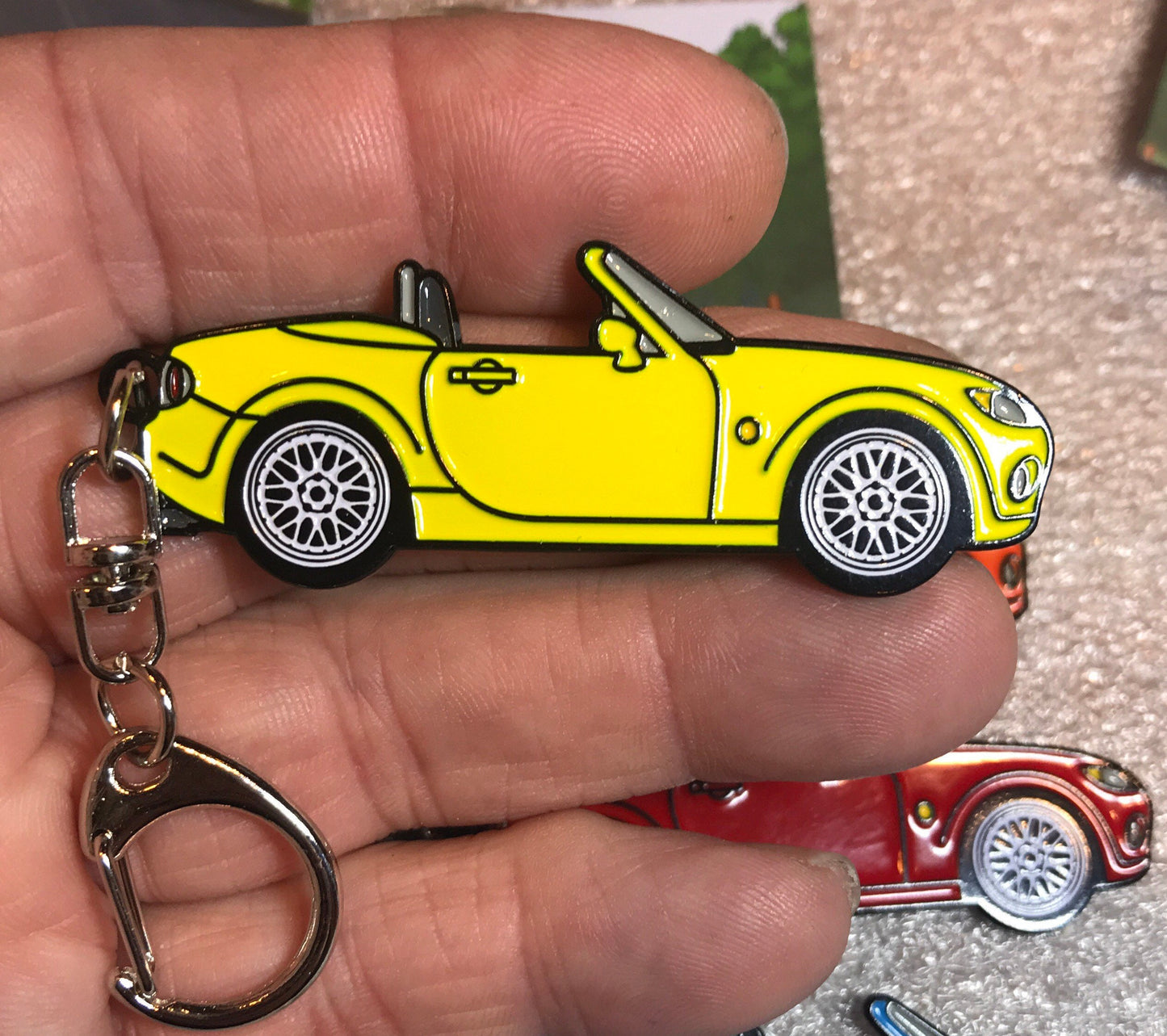NC #Miata #MX5 #BakedEnamel #Keychains YELLOW #Carpins