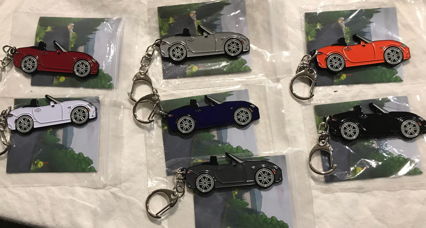 ND WHITE #Miata Keychain #MX5 #BakedEnamel #Keychains