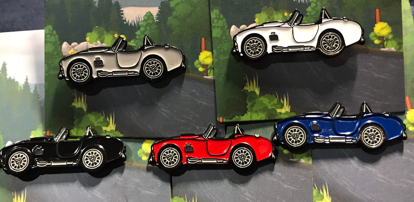 AC Shelby Cobra Enamel Auto Lapel Pin Badge available in 5 colors BLACK