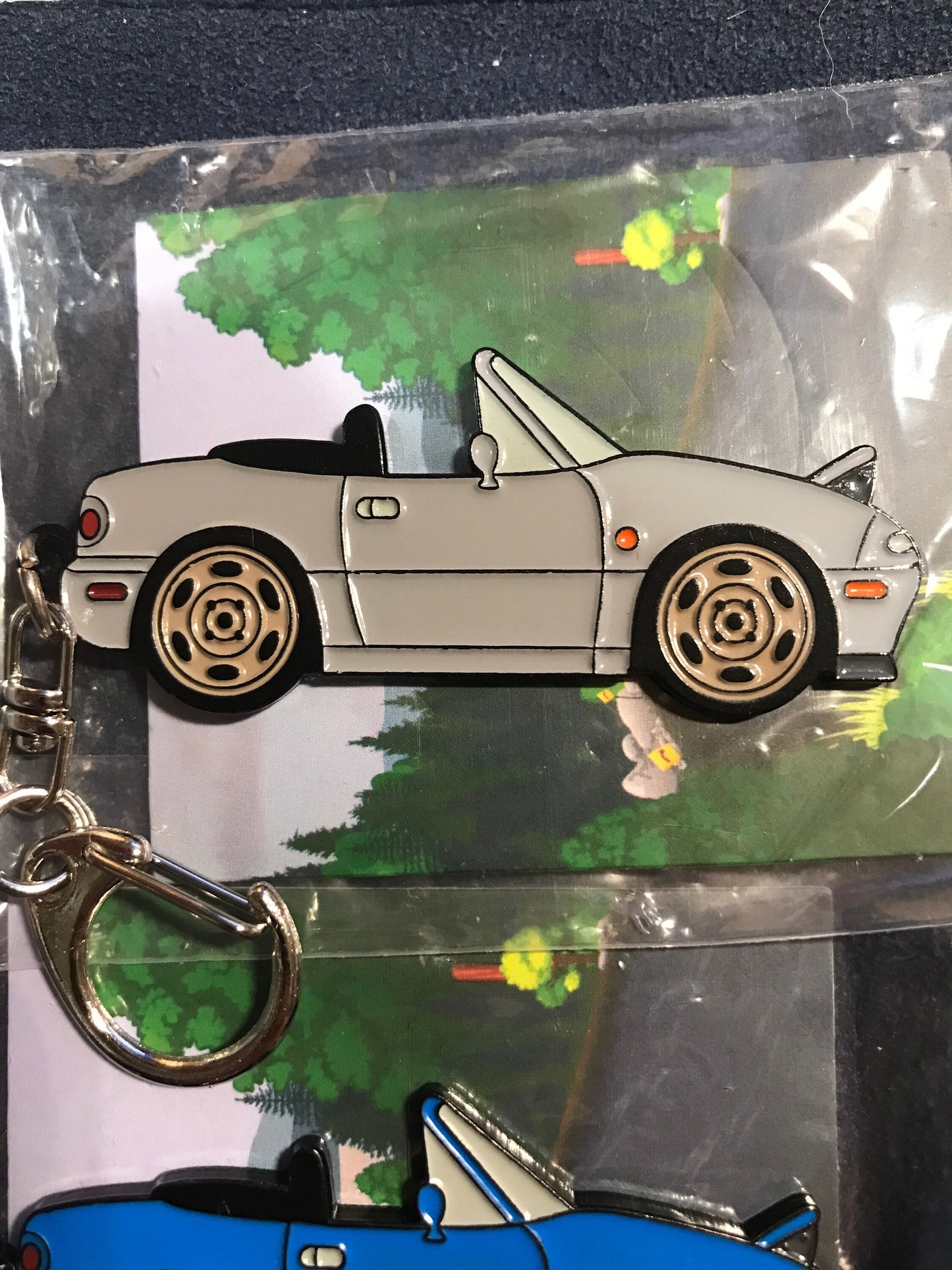 NA Mazda Miata Keychain SILVER MX5 Top Down Lights Up