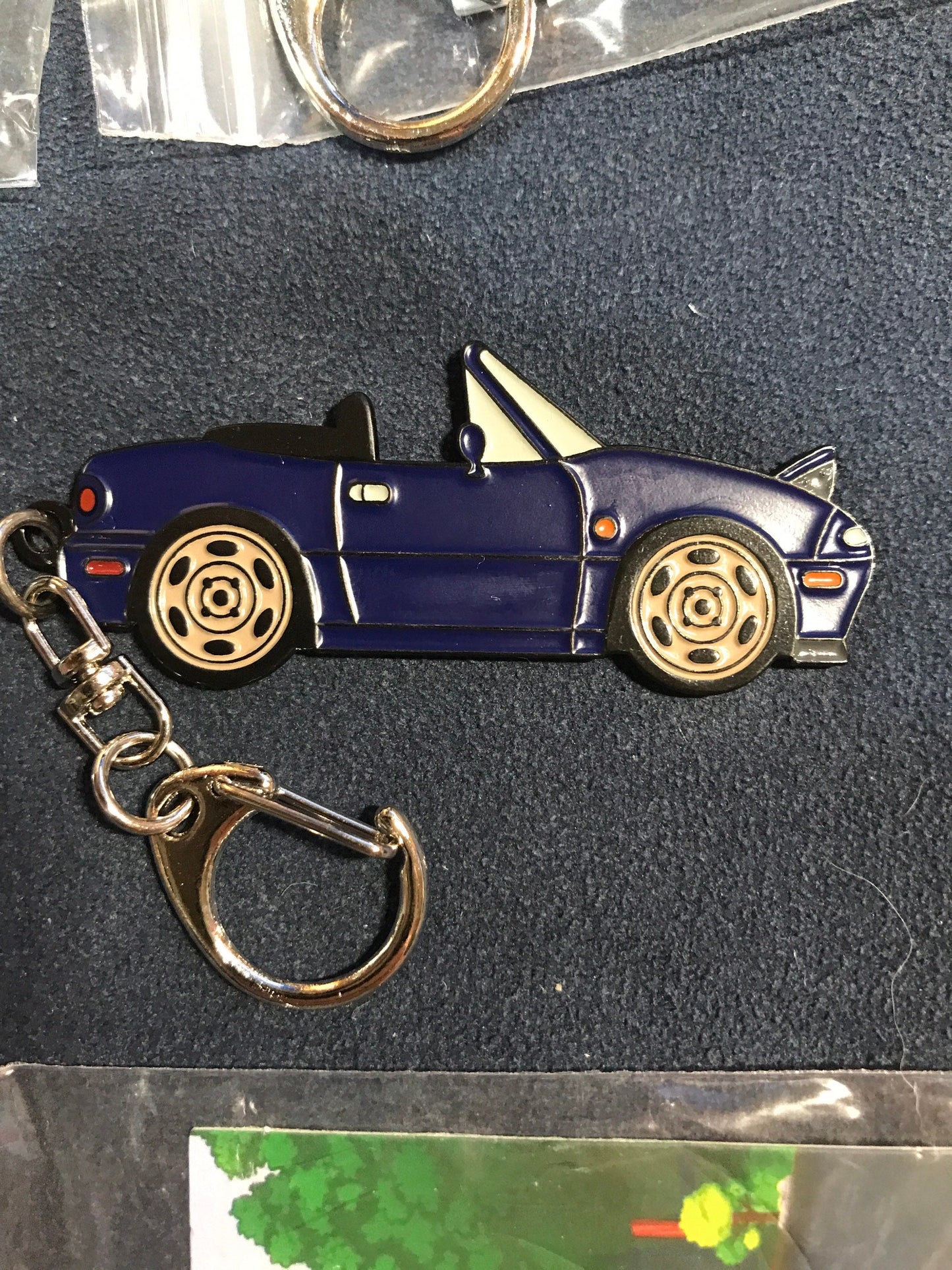 NA Mazda Miata Keychain MONTEGO BLUE MX5 Top Down Lights Up