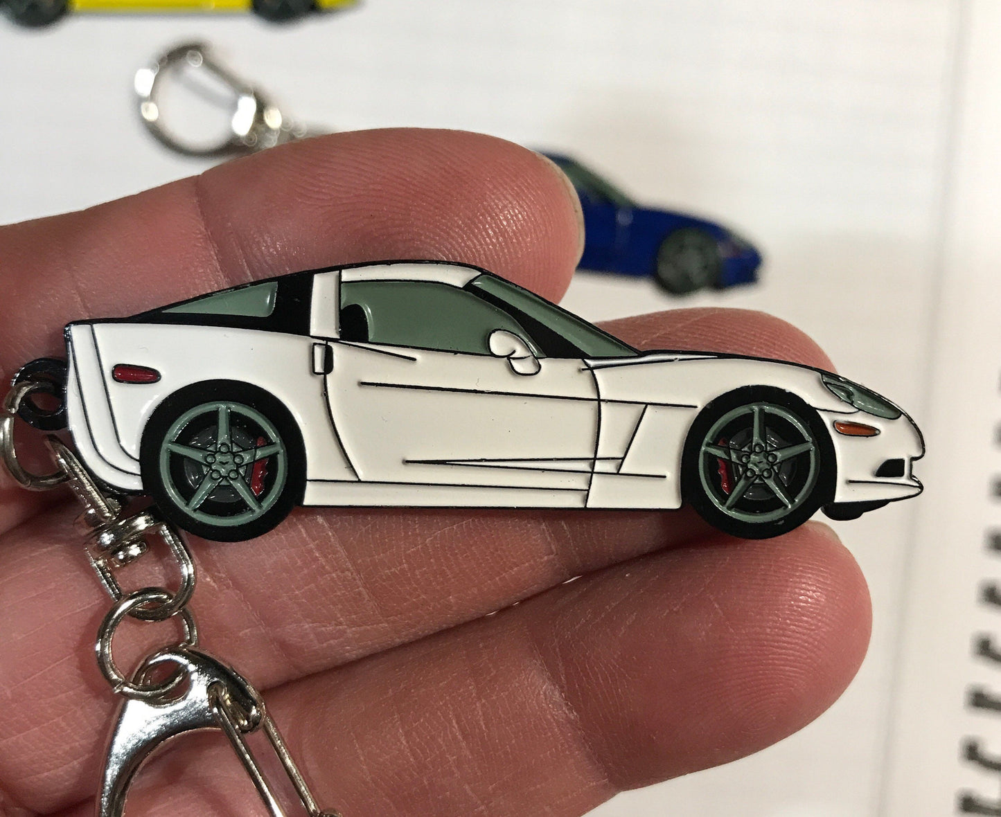 Corvette C6 Coupe Keychains 7 colors available enamel on metal