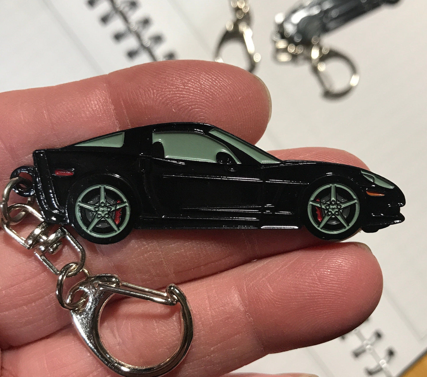 Corvette C6 Coupe Keychains 7 colors available enamel on metal