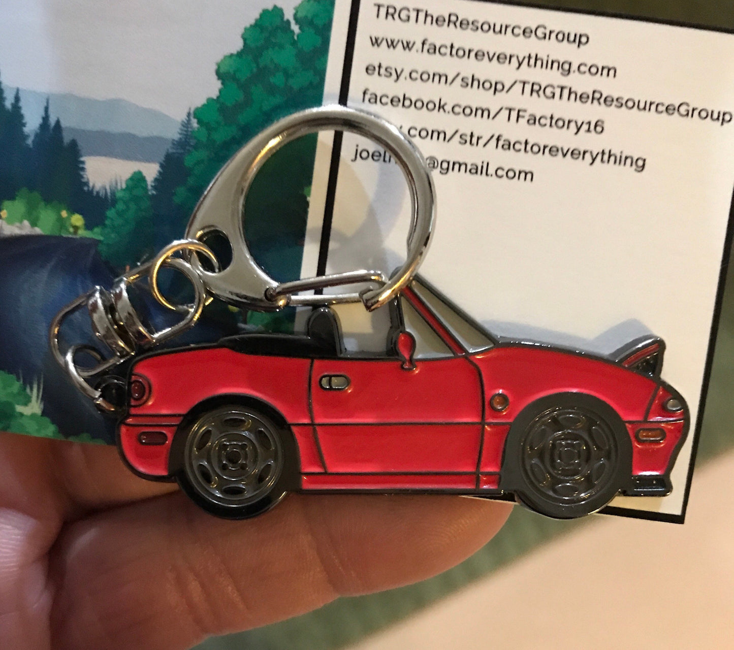 NA Mazda Miata Keychain RED MX5 Top Down Lights Up