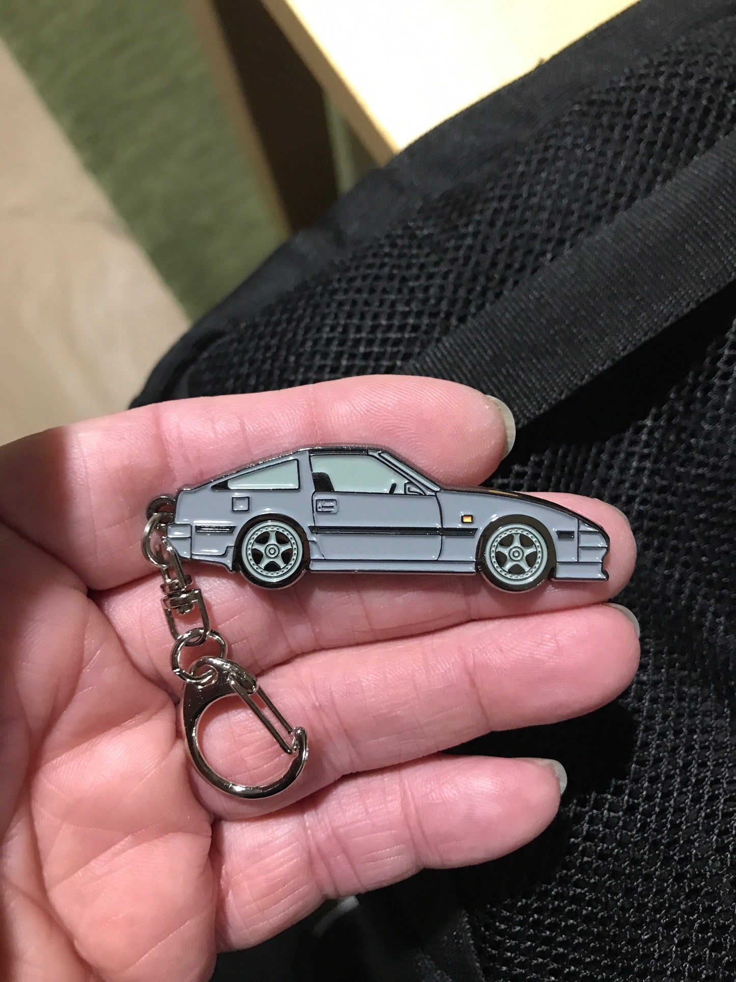 NIssan 300ZX-Z31 GRAY on metal #BakedEnamel #Keychains GRAY Enamel