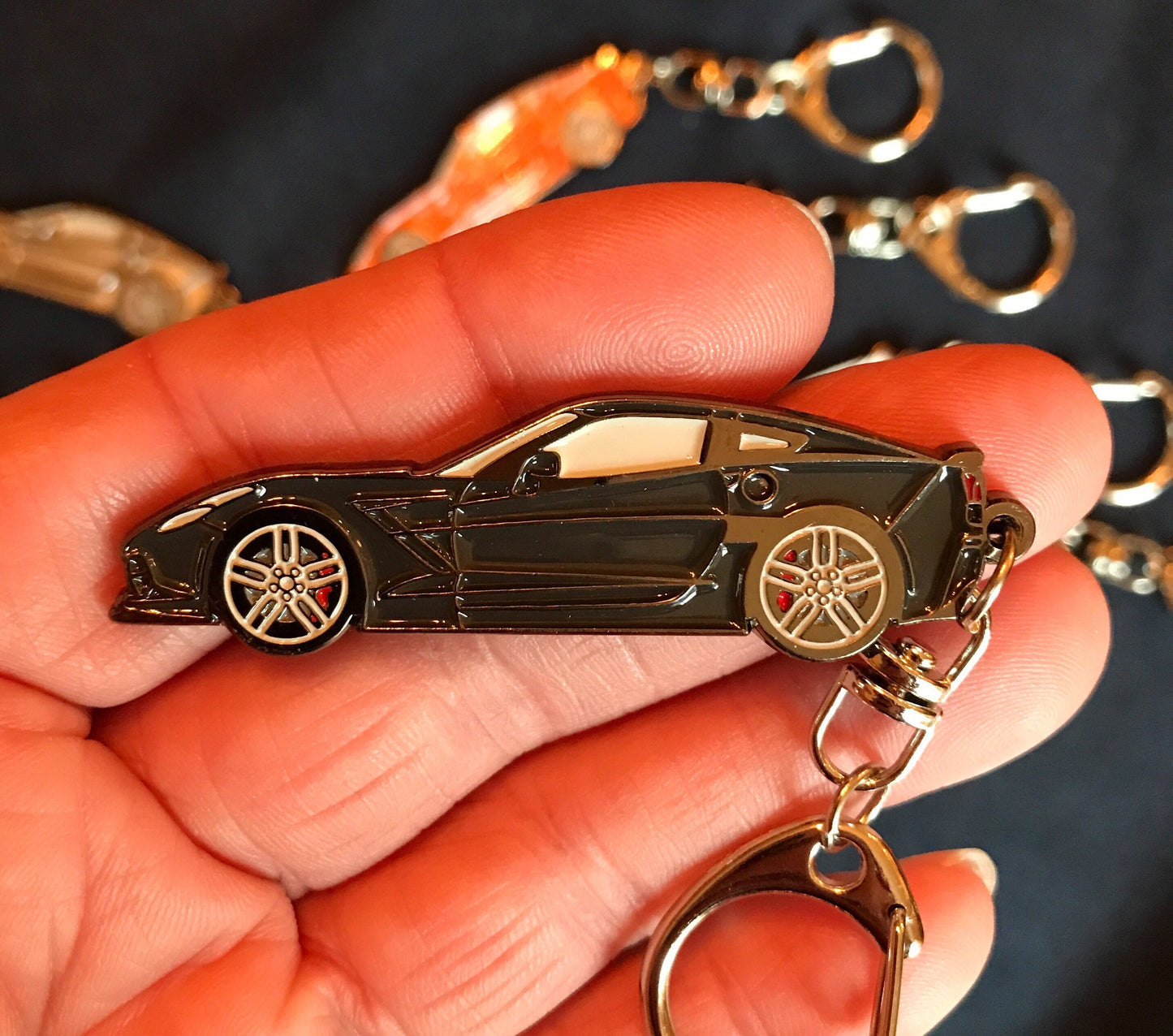 Corvette C7 Coupe Keychains 8 colors available enamel on metal
