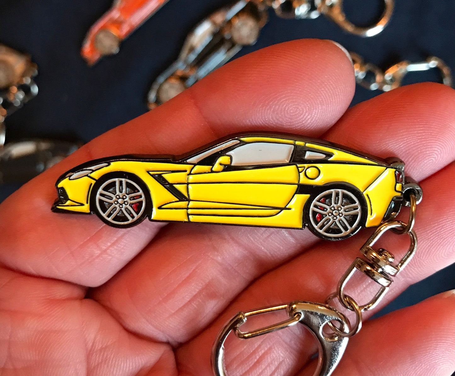 Corvette C7 Coupe Keychains 8 colors available enamel on metal