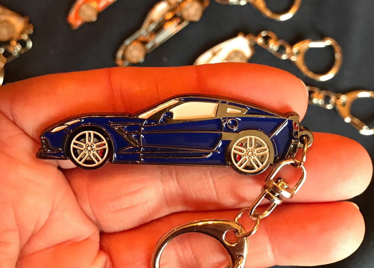 Corvette C7 Coupe Keychains 8 colors available enamel on metal