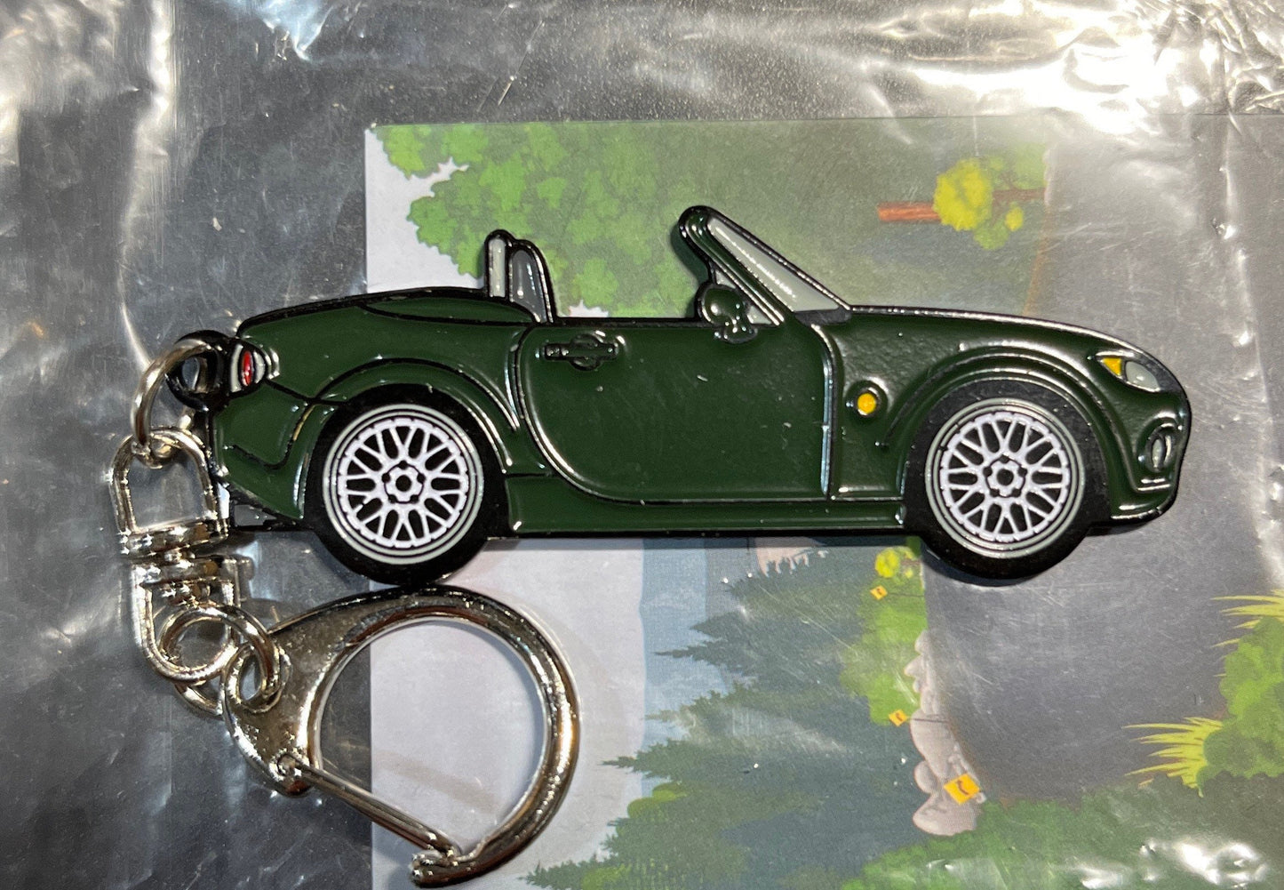 NC BRG Miata #MX5 British Racing Green Enamel on Metal #Keychains #Carpins
