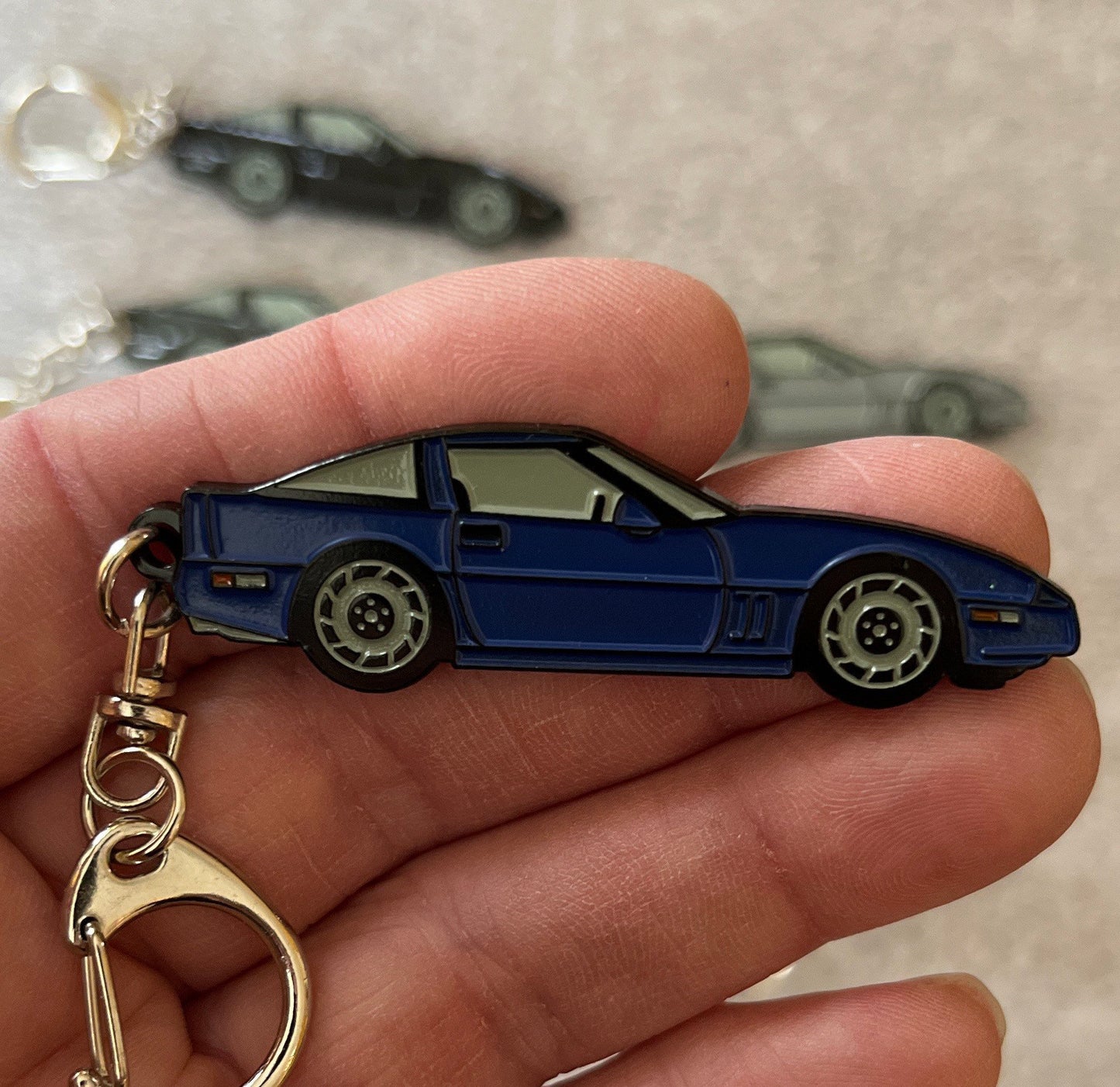 Corvette C4 Coupe Keychains 8 colors available enamel on metal