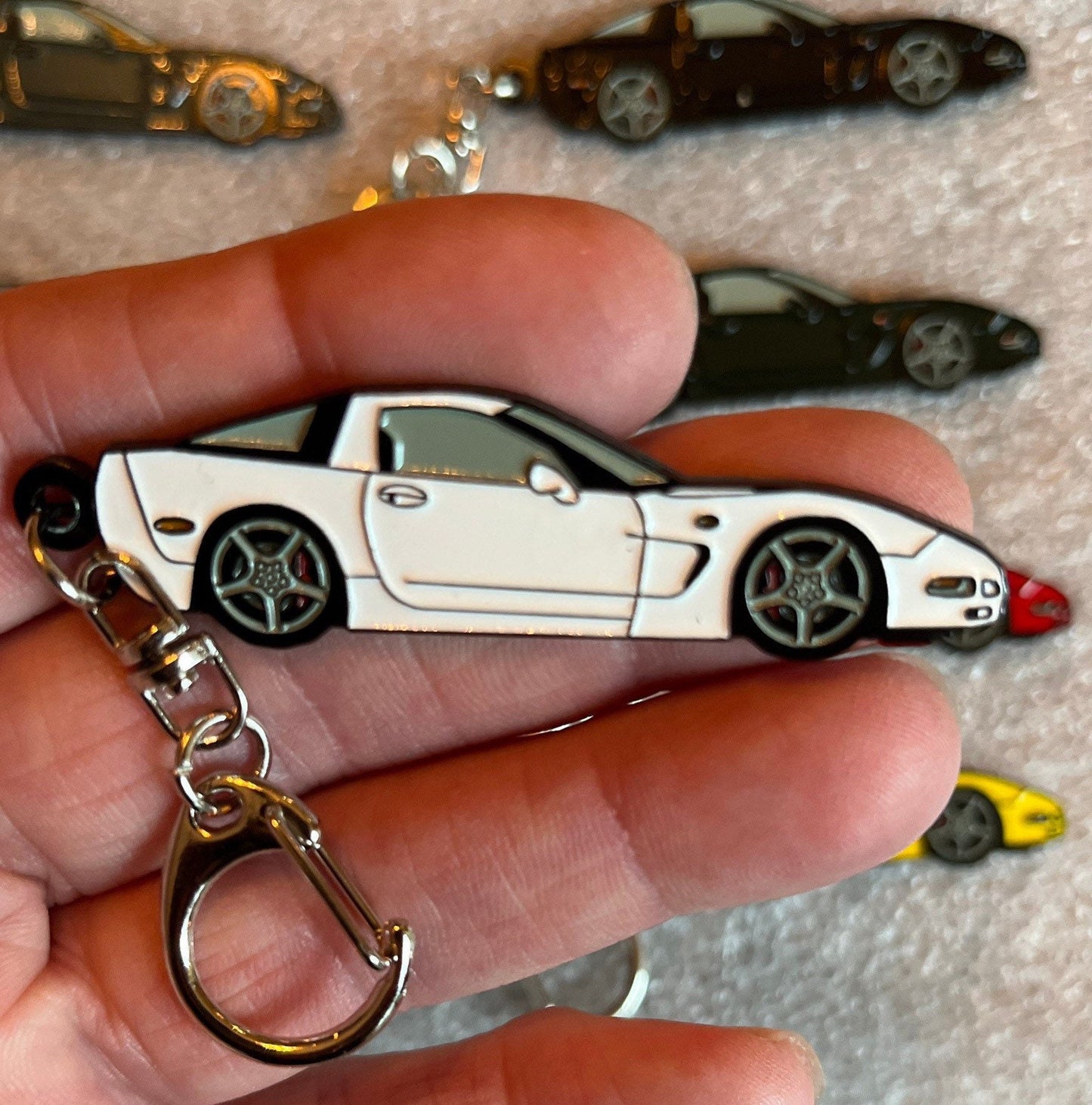 Corvette C5 Coupe Keychains 8 colors available enamel on metal