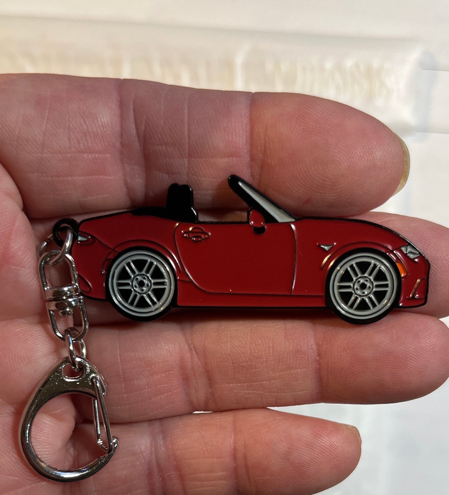 ND #Miata #MX5 RED Enamel on Metal #Keychain