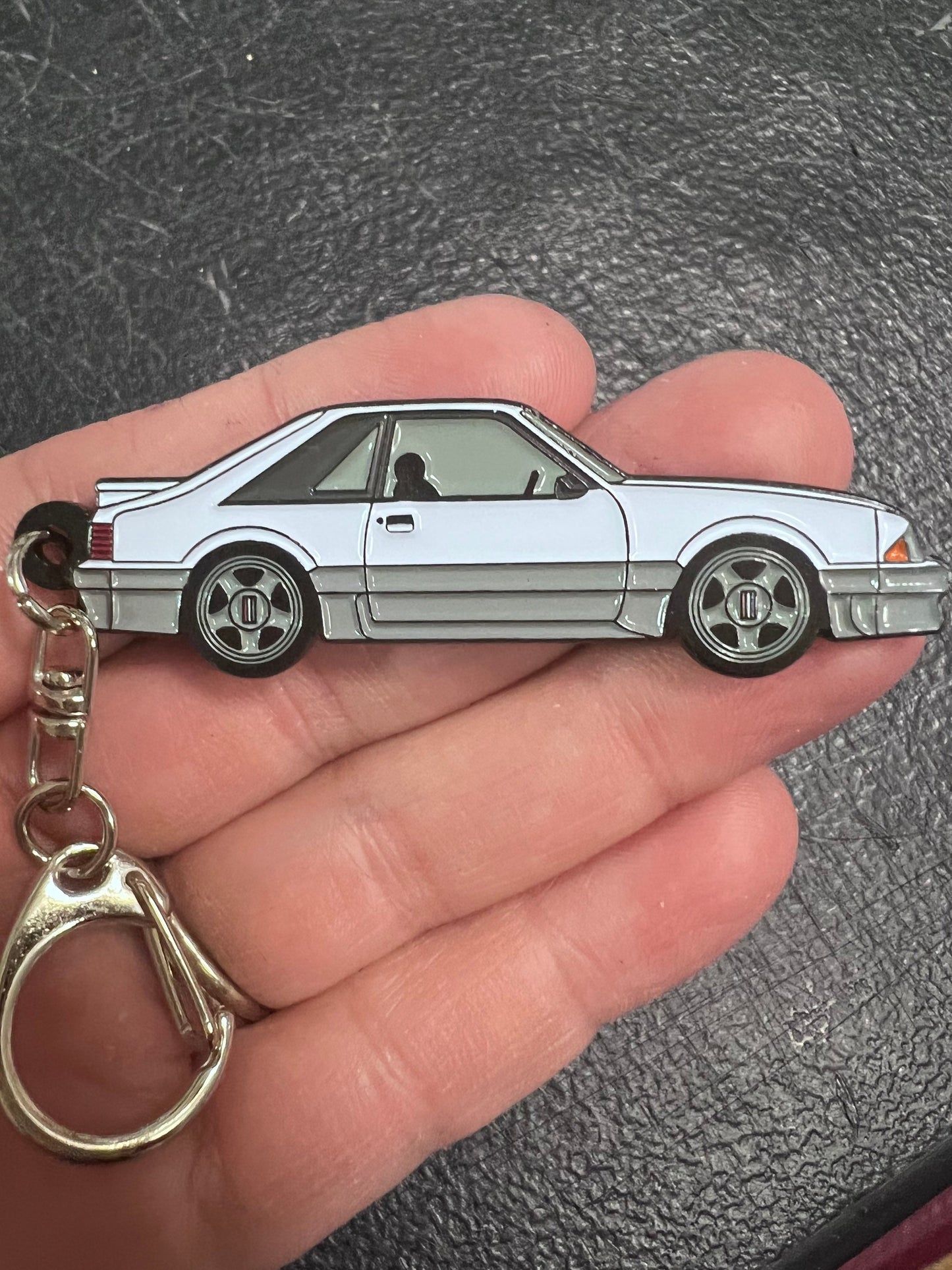 Ford Mustang HATCHBACK Fox Body Two Tone Enamel on Metal Keychains, Great gift for Fox Body Enthusiasts, key ring, car accessories,