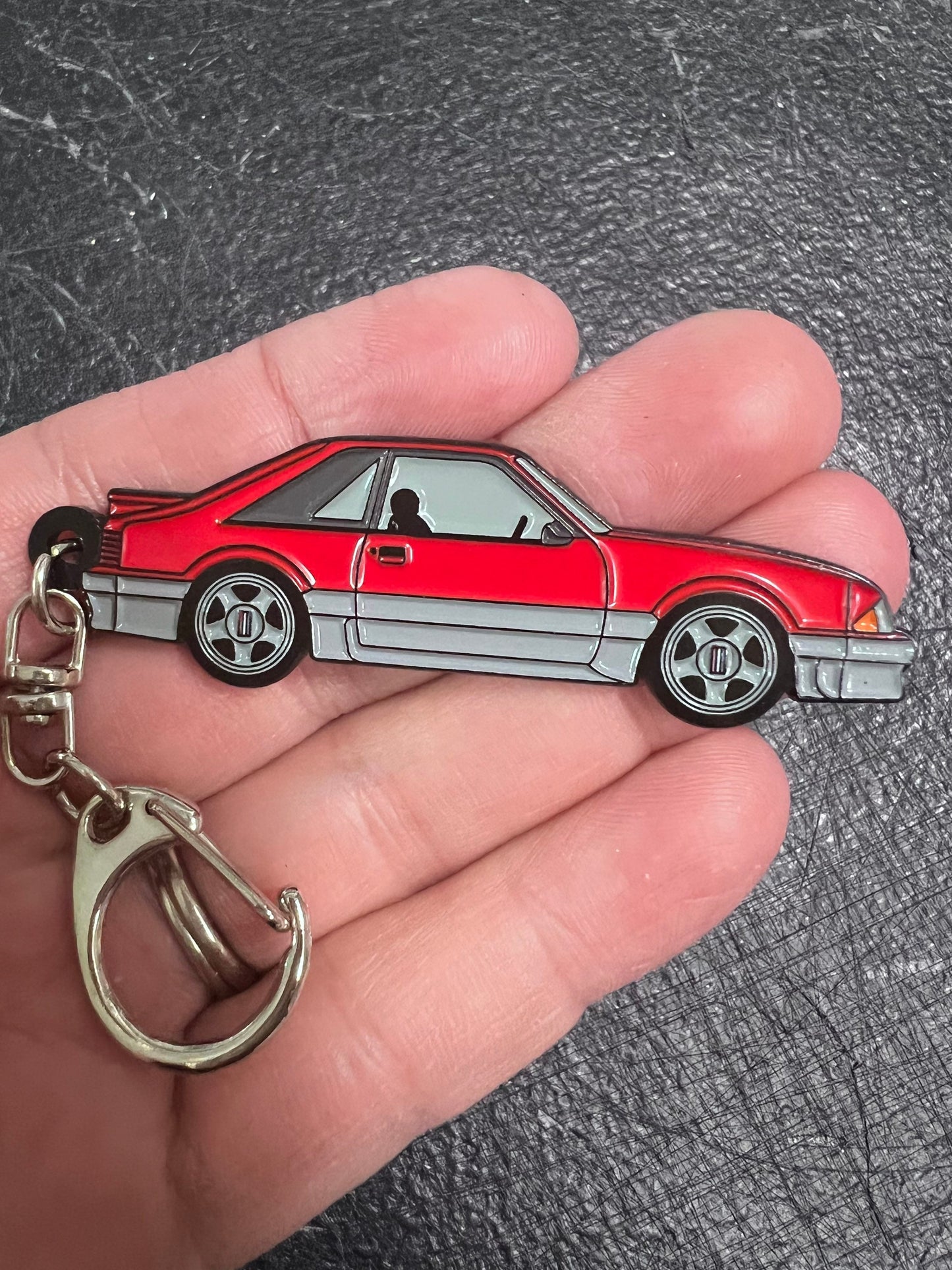 Ford Mustang HATCHBACK Fox Body Two Tone Enamel on Metal Keychains, Great gift for Fox Body Enthusiasts, key ring, car accessories,