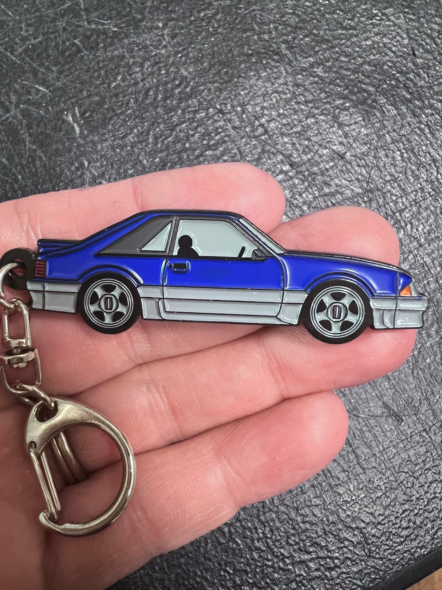 Ford Mustang HATCHBACK Fox Body Two Tone Enamel on Metal Keychains, Great gift for Fox Body Enthusiasts, key ring, car accessories,