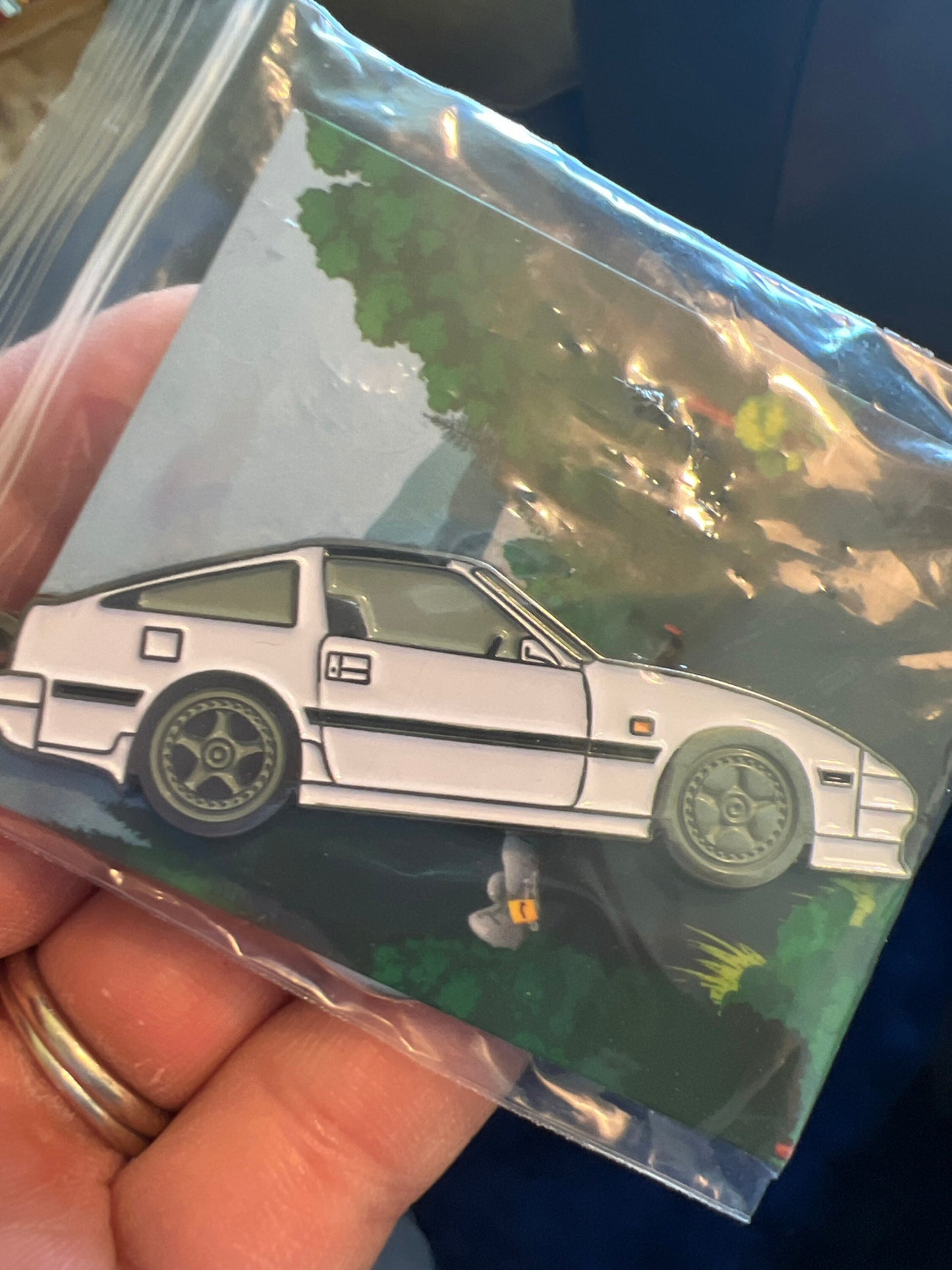 NIssan 300ZX-Z31 Enamel on metal #BakedEnamel #Keychains WHITE Enamel Car Pins