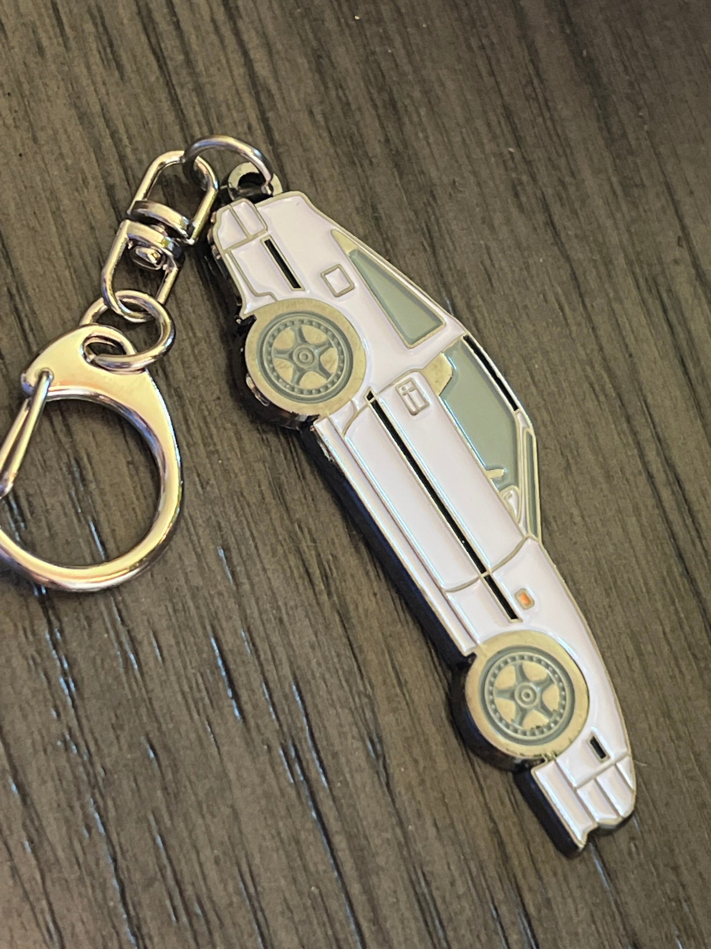 NIssan 300ZX-Z31 Enamel on metal #BakedEnamel #Keychains WHITE Enamel Car Pins