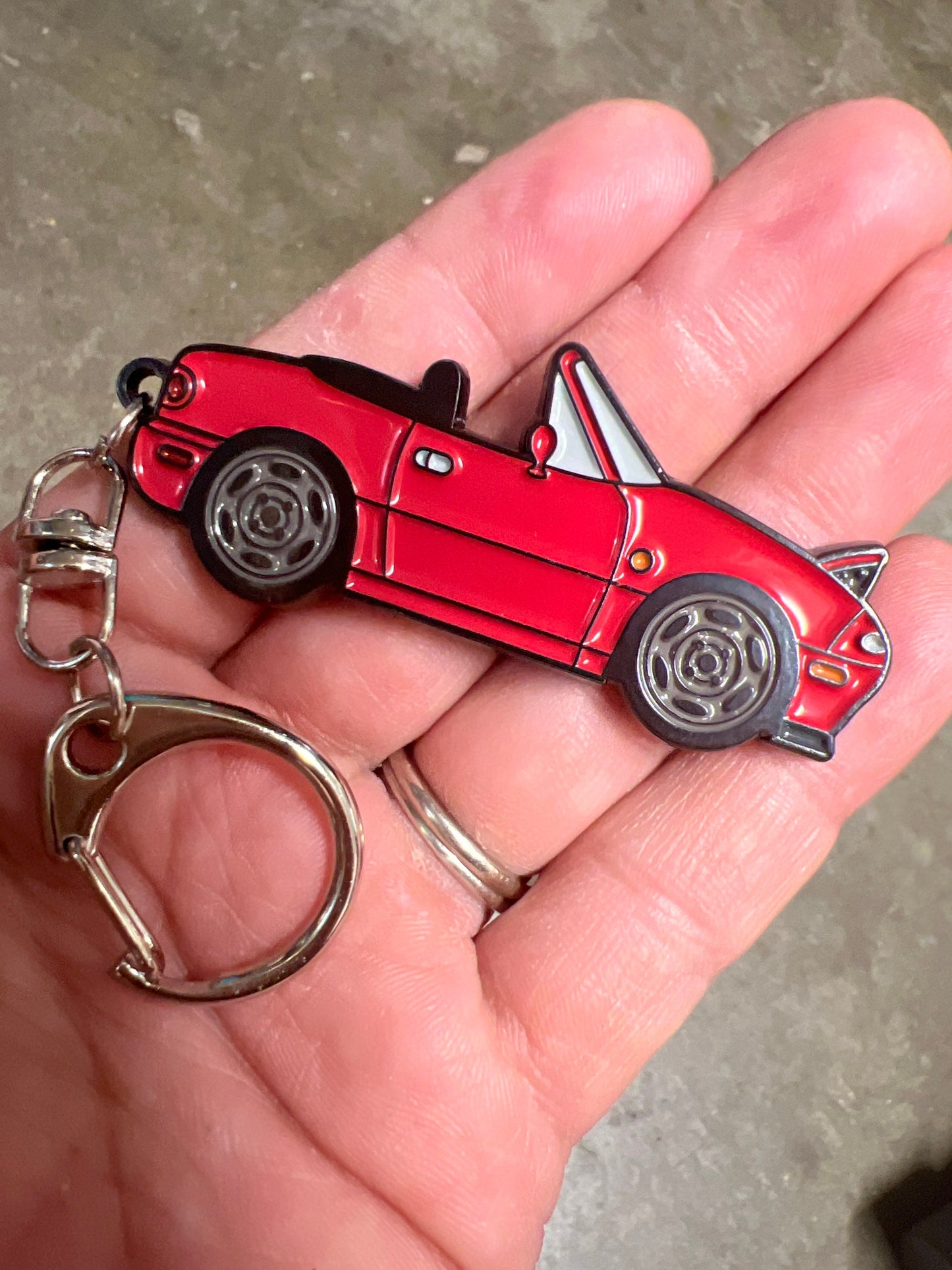 NA Mazda Miata Keychain RED MX5 Top Down Lights Up