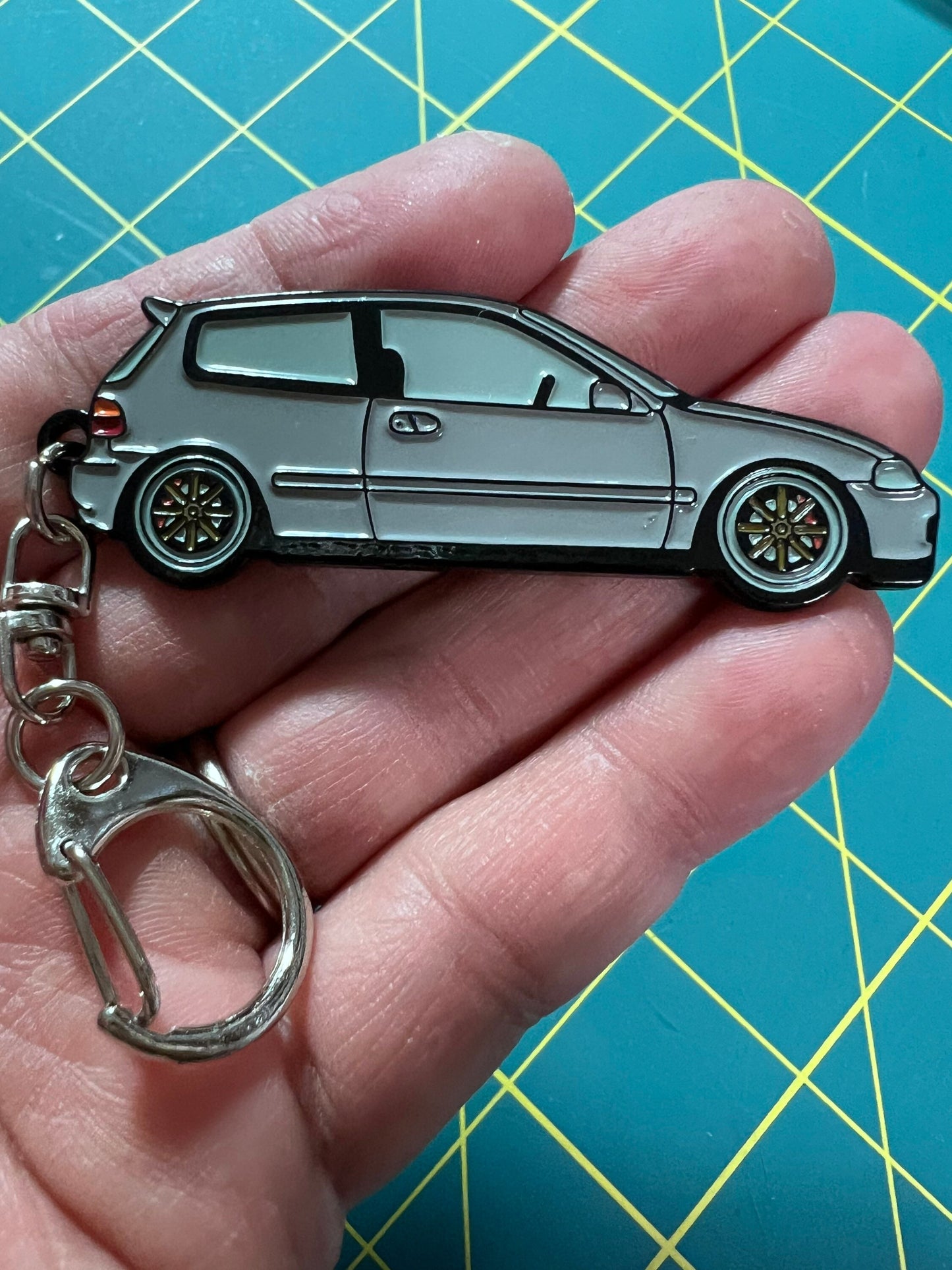 Honda ‘90’s Civic EG Hatchback Keychains- enamel on Metal - 8 colors available