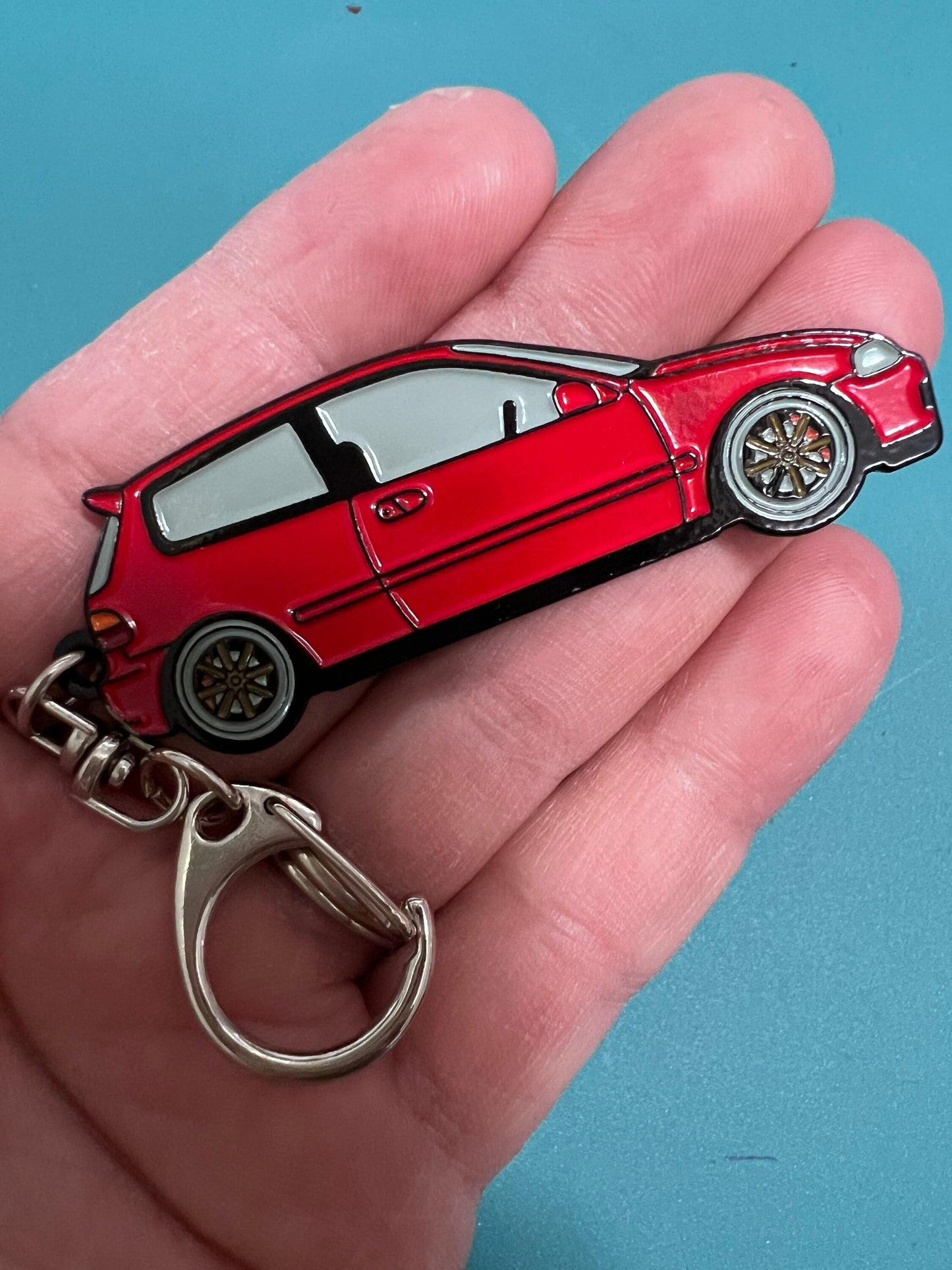 Honda ‘90’s Civic EG Hatchback Keychains- enamel on Metal - 8 colors available