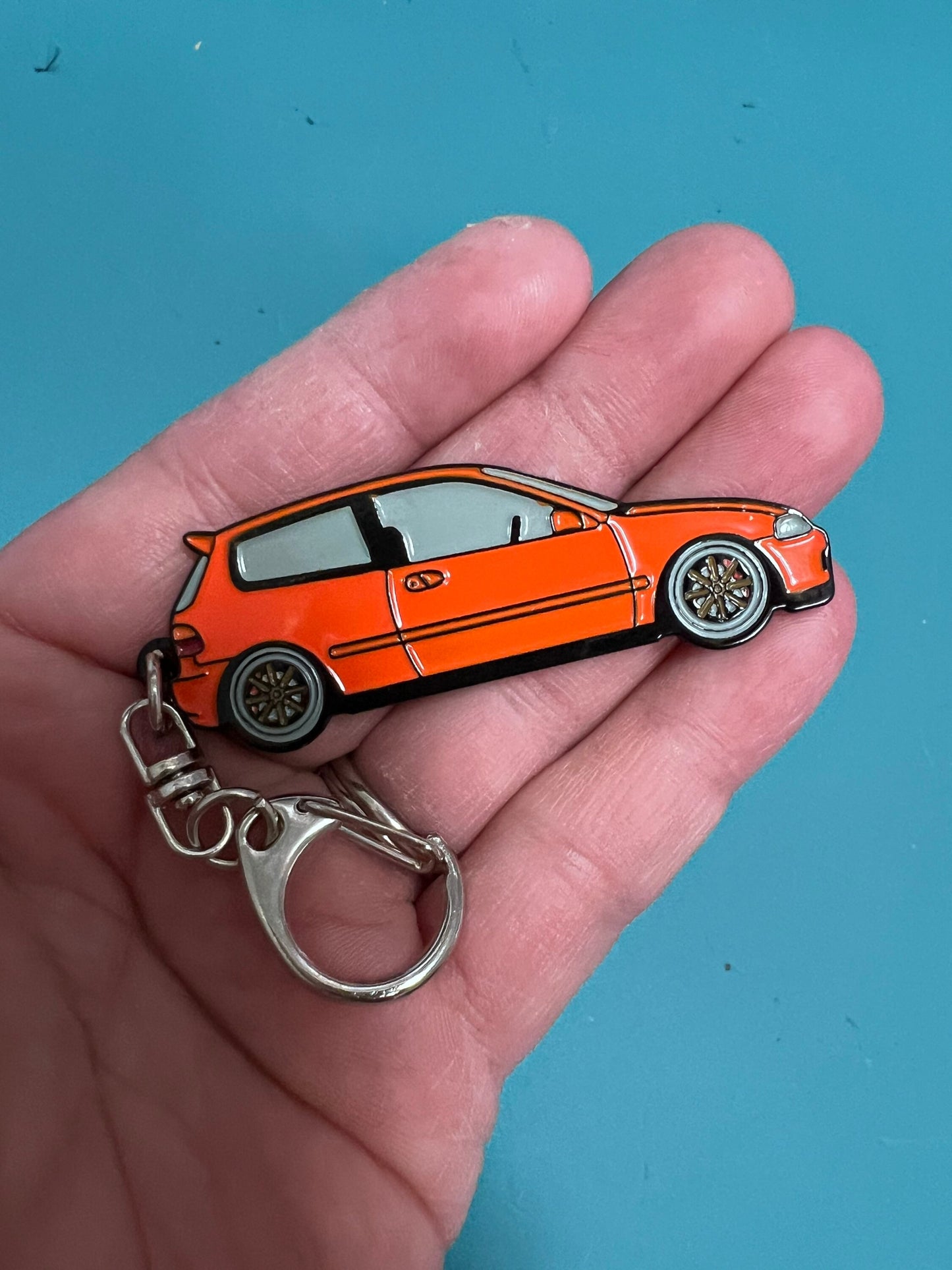 Honda ‘90’s Civic EG Hatchback Keychains- enamel on Metal - 8 colors available