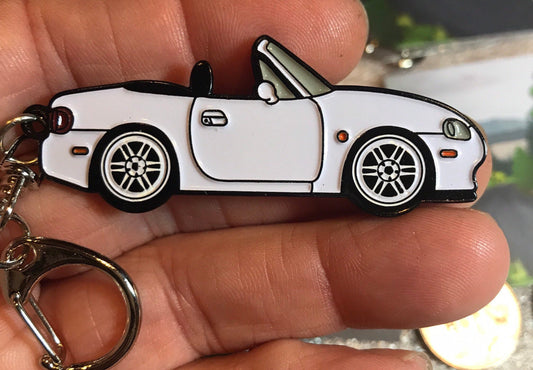Mazda #Miata NB #MX5 WHITE Baked #Enamel Keychain