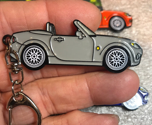 NC #Miata #MX5 #BakedEnamel #Keychains SILVER #Carpins