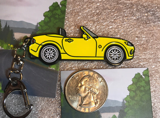 NC #Miata #MX5 #BakedEnamel #Keychains YELLOW #Carpins