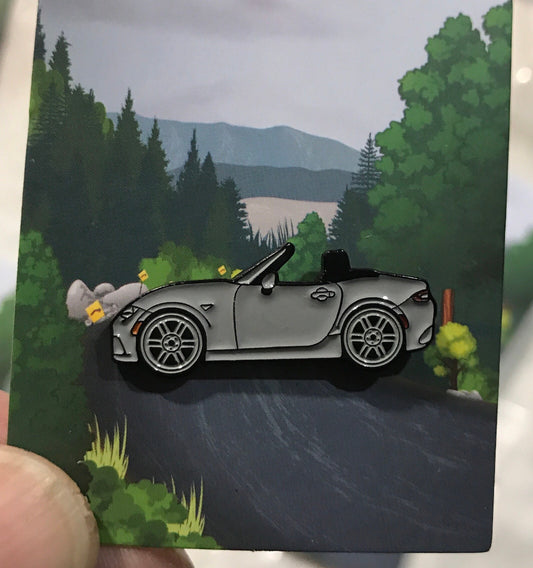 ND Mazda Miata MX5 Enamel Auto Lapel Pin SILVER Collect them!