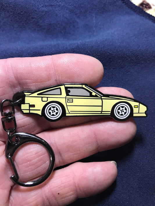 NIssan 300ZX-Z31 Gold Tan on metal #BakedEnamel #Keychains Gold Tan Enamel Car Pins