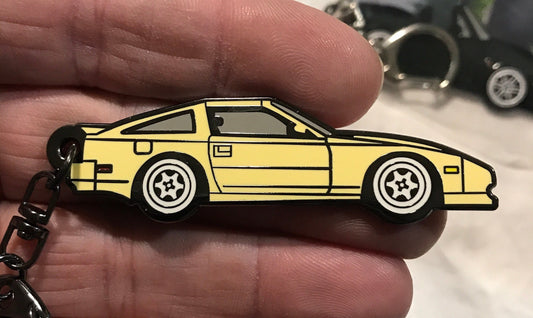 NIssan 300ZX-Z31 GOLD on metal #BakedEnamel #Keychains GOLD TAN Enamel