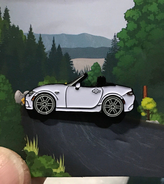 ND Mazda Miata MX5 Enamel Auto Lapel Pin WHITE Collect them!