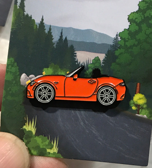 ND Mazda Miata MX5 Enamel Auto Lapel Pin ORANGE Collect them!