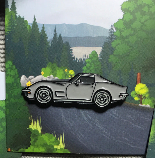 C3 #Corvette #Stingray #coupe Baked #Enamel #pinbadge #carpins SILVER - 7 colors