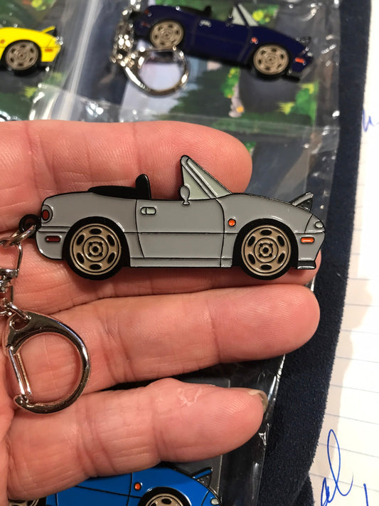 NA Mazda Miata Keychain SILVER MX5 Top Down Lights Up
