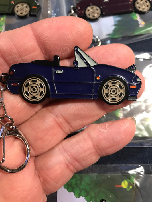 NA Mazda Miata Keychain MONTEGO BLUE MX5 Top Down Lights Up