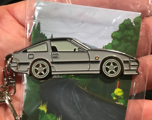 NIssan 300ZX-Z31 GRAY on metal #BakedEnamel #Keychains GRAY Enamel